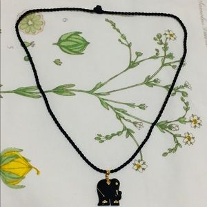 Black and Gold Elephant Necklace